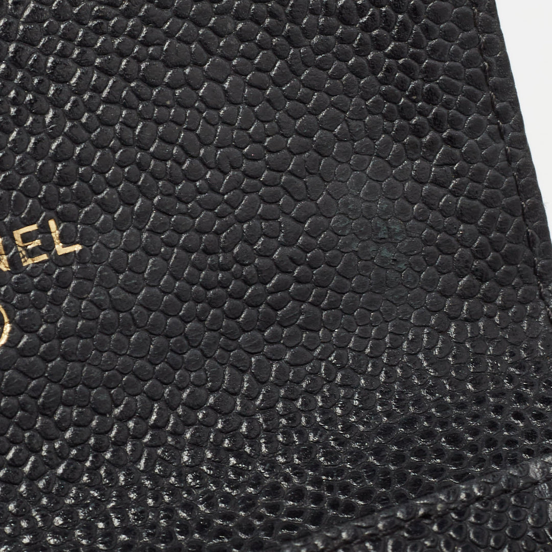 Chanel Black Caviar Quilted Leather CC New Card Case