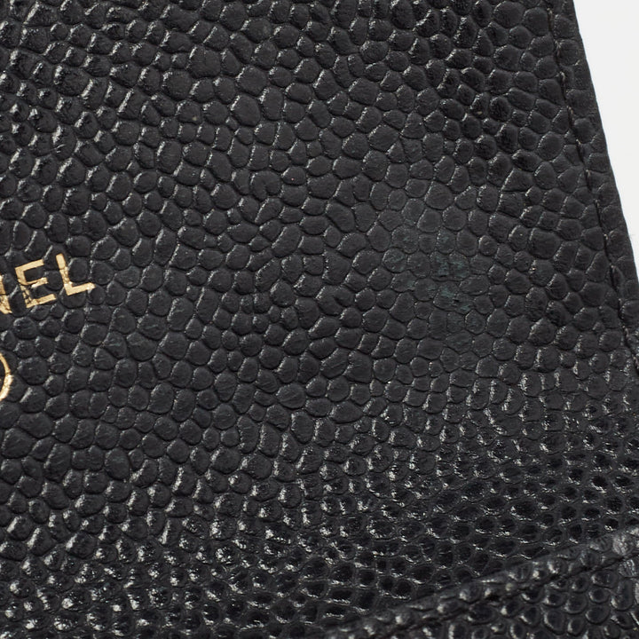 Chanel Black Caviar Quilted Leather CC New Card Case