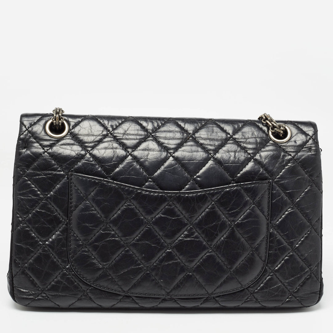Chanel Black Quilted Aged Leather Reissue 2.55 Classic 226 New Bag