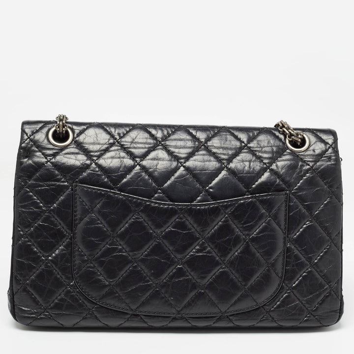 Chanel Black Quilted Aged Leather Reissue 2.55 Classic 226 New Bag