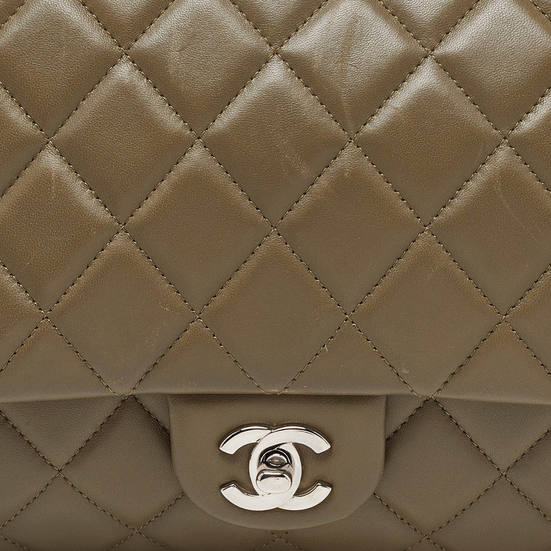 Chanel Olive Green Quilted Leather Chain New Bag