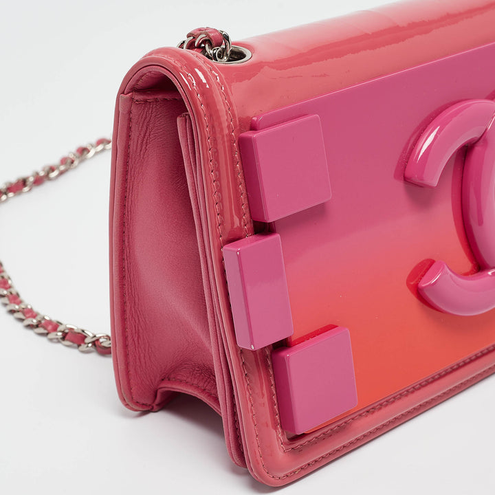 Chanel Pink/Orange Plexiglass and Patent Leather Small Boy Brick New Bag