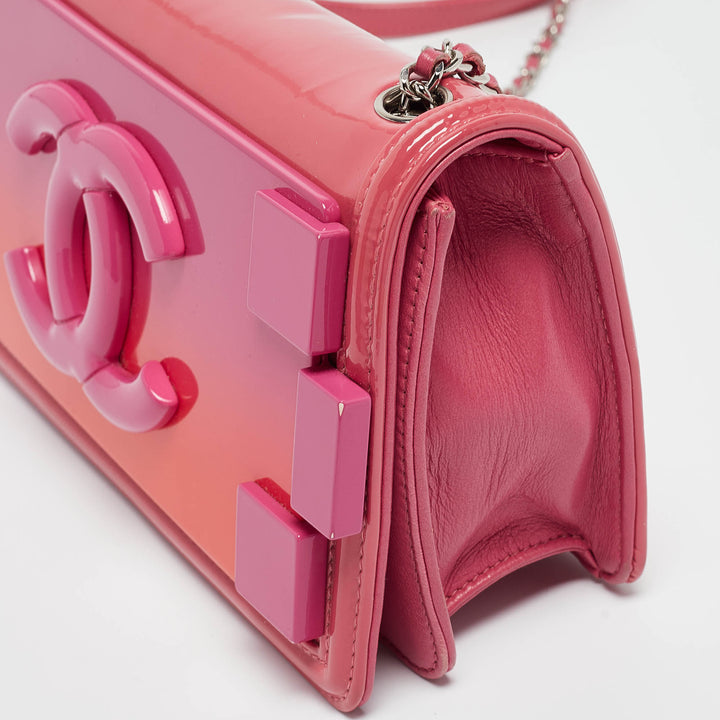 Chanel Pink/Orange Plexiglass and Patent Leather Small Boy Brick New Bag