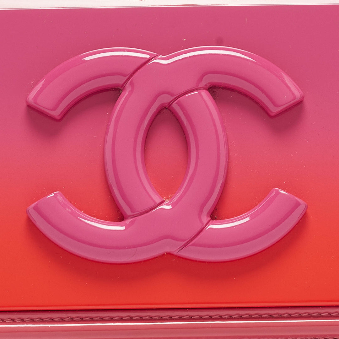 Chanel Pink/Orange Plexiglass and Patent Leather Small Boy Brick New Bag
