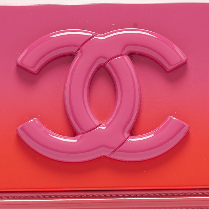 Chanel Pink/Orange Plexiglass and Patent Leather Small Boy Brick New Bag