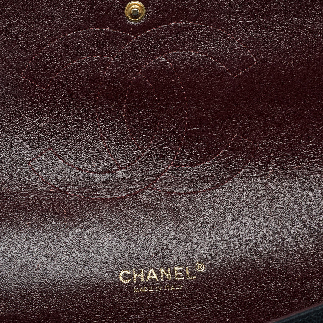 Chanel Black Quilted Caviar Leather Maxi Classic Double New Bag
