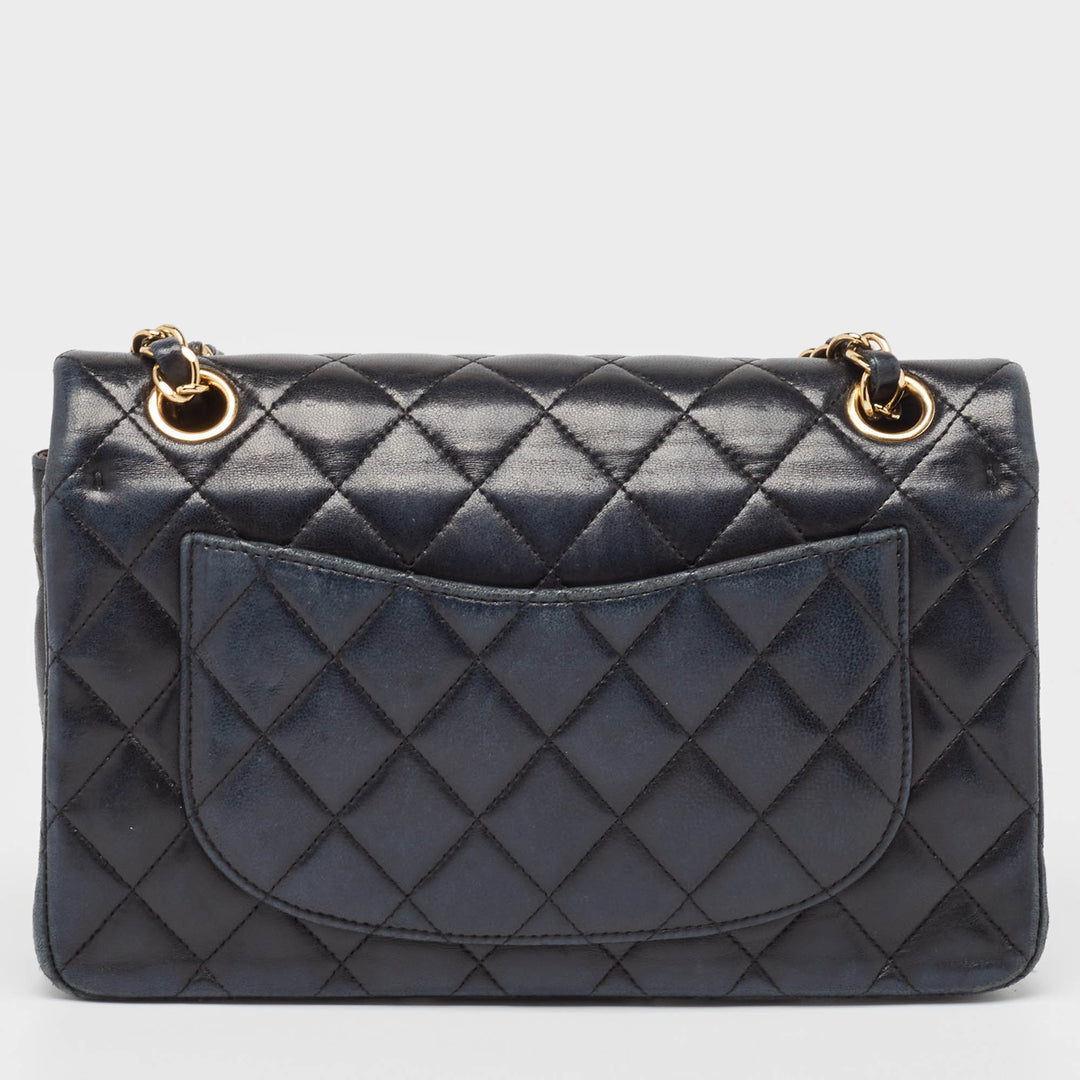 Chanel Black Quilted Leather Small Classic Double New Bag