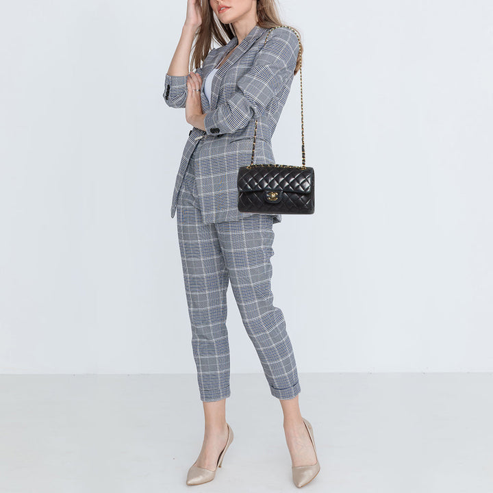 Chanel Black Quilted Leather Small Classic Double New Bag