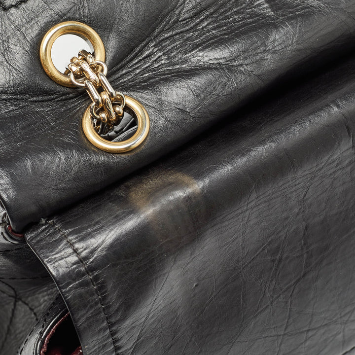 Chanel Black Quilted Aged Leather 227 Reissue 2.55 New Bag