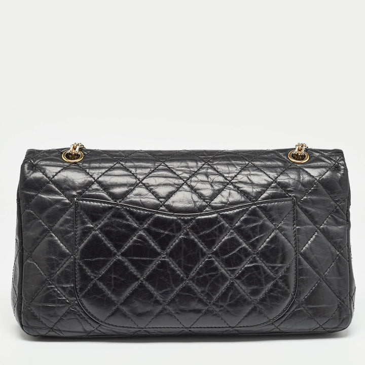 Chanel Black Quilted Aged Leather 227 Reissue 2.55 New Bag