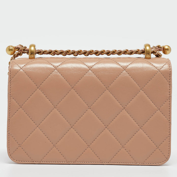 Chanel Beige Quilted Leather Perfect Fit New Bag