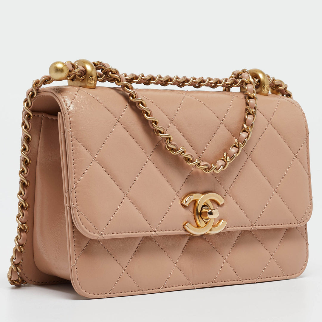 Chanel Beige Quilted Leather Perfect Fit New Bag