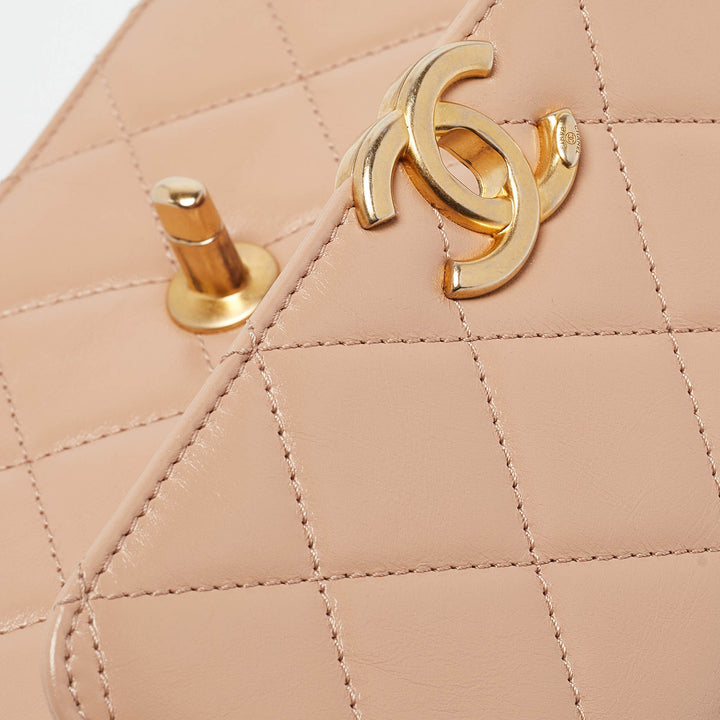 Chanel Beige Quilted Leather Perfect Fit New Bag