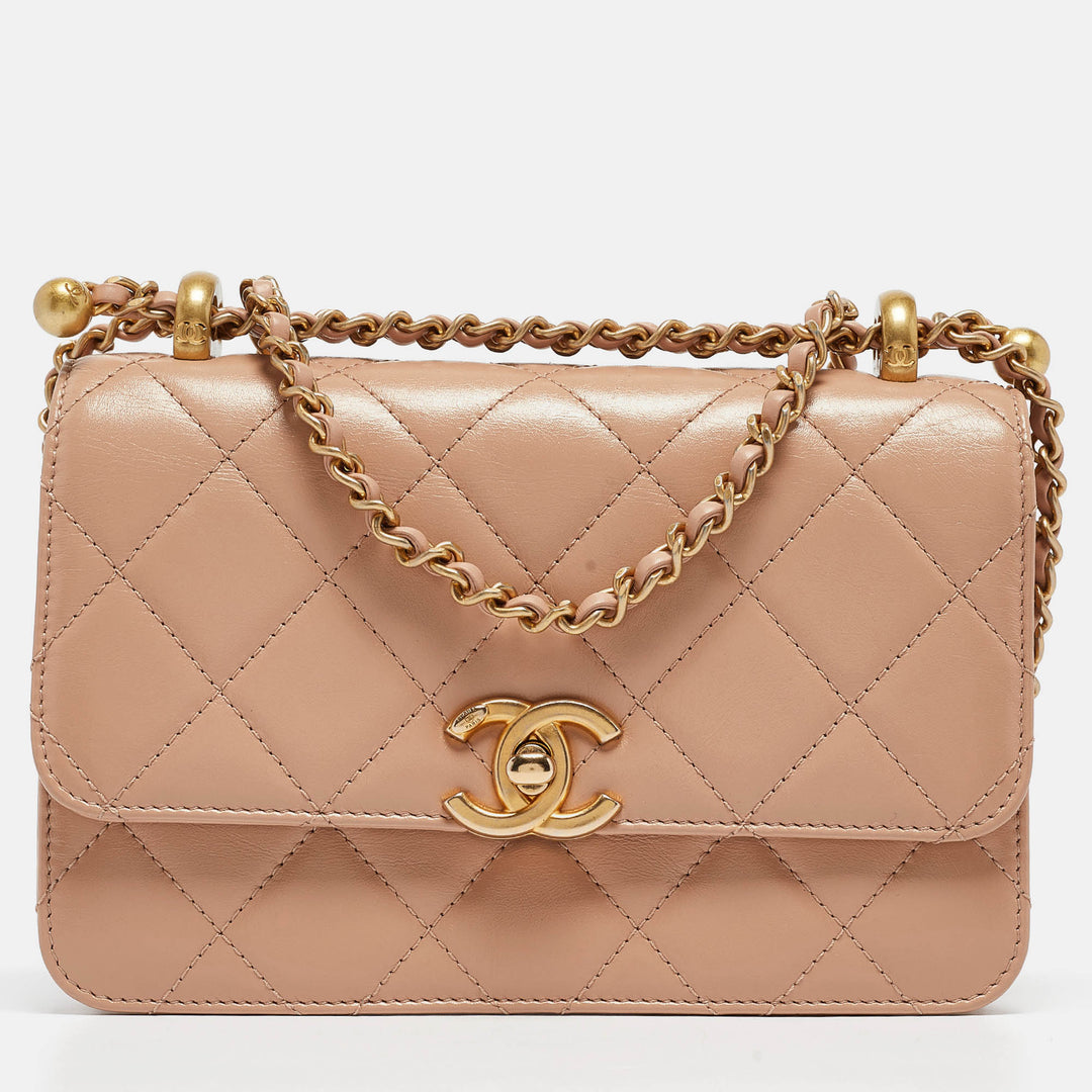 Chanel Beige Quilted Leather Perfect Fit New Bag