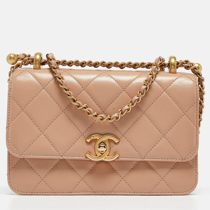 Chanel Beige Quilted Leather Perfect Fit New Bag