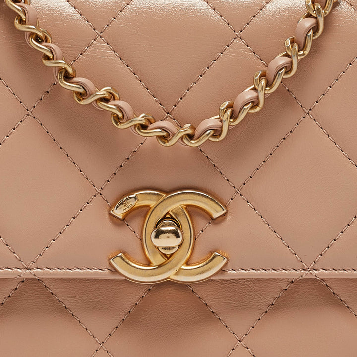 Chanel Beige Quilted Leather Perfect Fit New Bag