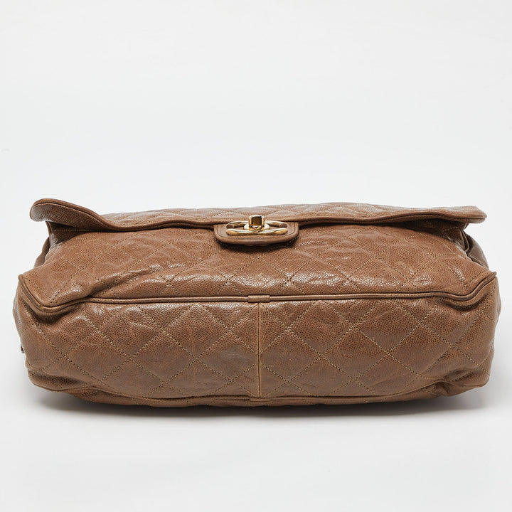Chanel Brown Quilted Caviar Leather Large Shiva New Bag