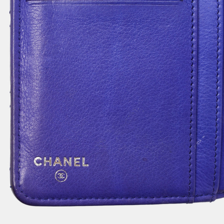 Top Quality Chanel Blue Wild Stitch Quilted Leather CC French Wallet