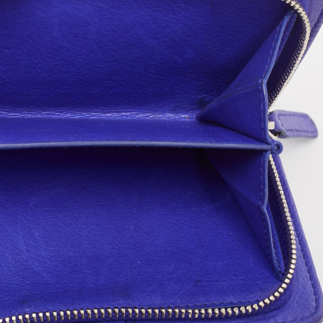 Chanel Blue Wild Stitch Quilted Leather CC French Wallet