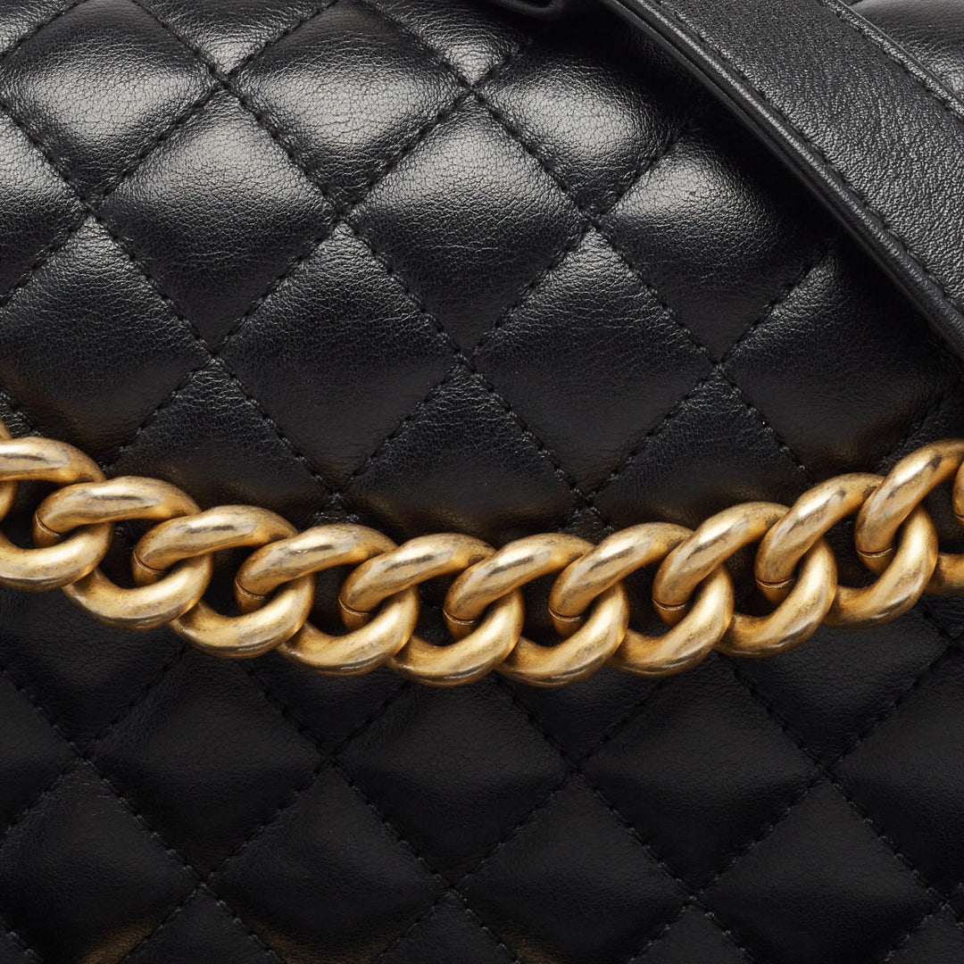 Chanel Black Quilted Leather Medium Boy New Bag