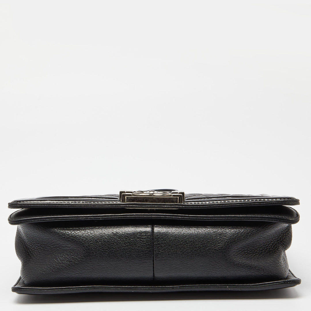 Chanel Black Quilted Patent and Leather Medium Boy New Bag