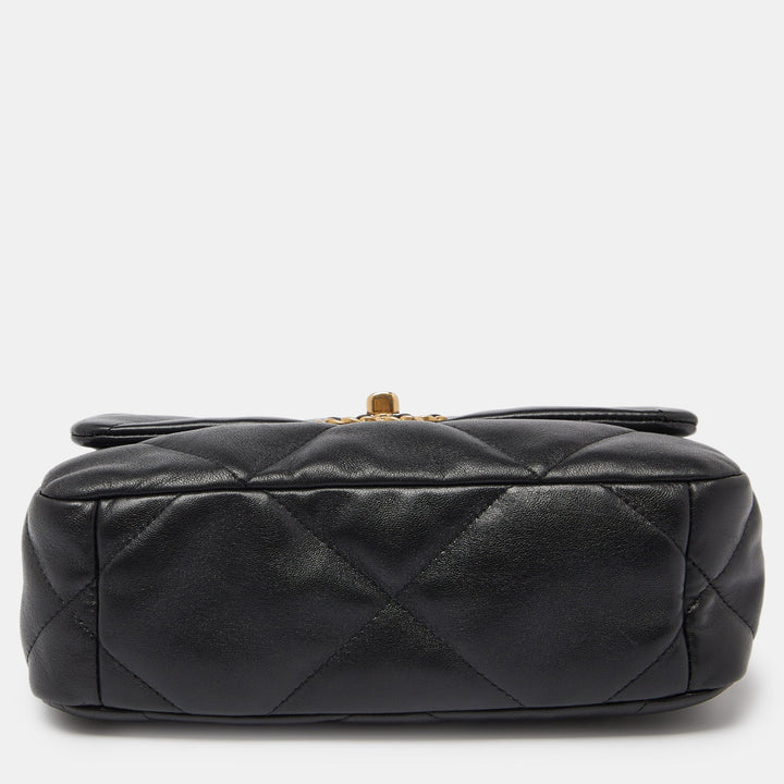 Chanel Black Quilted Leather Small 19 New Bag
