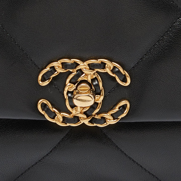 Chanel Black Quilted Leather Small 19 New Bag