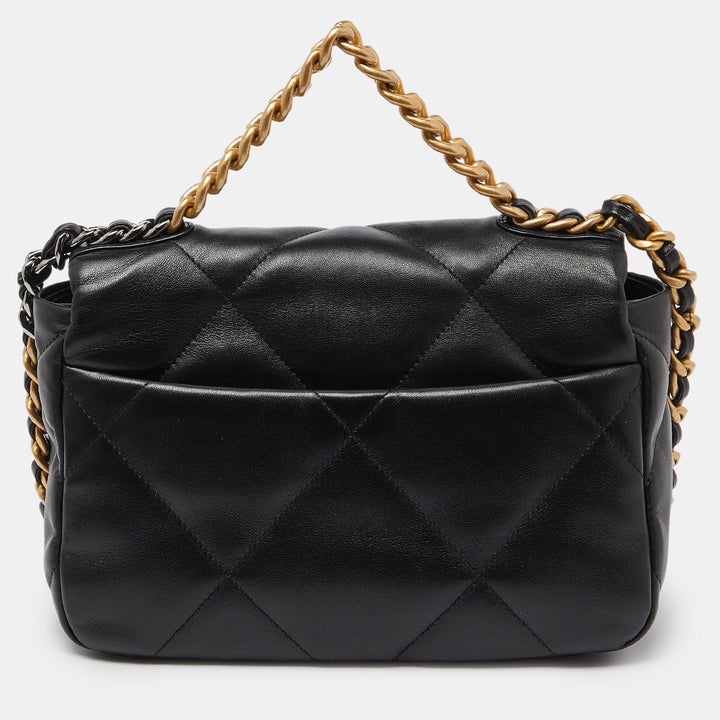 Chanel Black Quilted Leather Small 19 New Bag