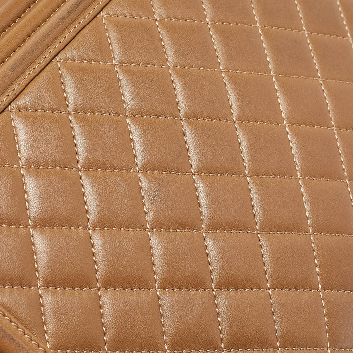 Chanel Brown Quilted Leather Large Boy New Bag