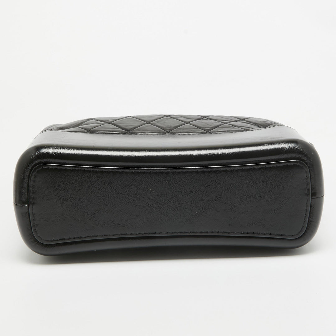 Chanel Black Quilted Aged Leather Medium Gabrielle Hobo