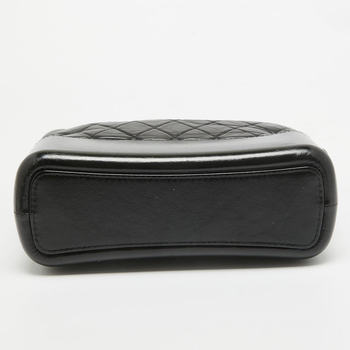 Chanel Black Quilted Aged Leather Medium Gabrielle Hobo