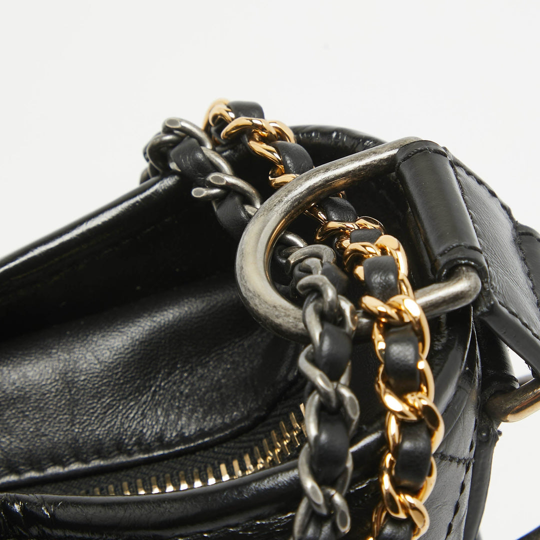Chanel Black Quilted Aged Leather Medium Gabrielle Hobo