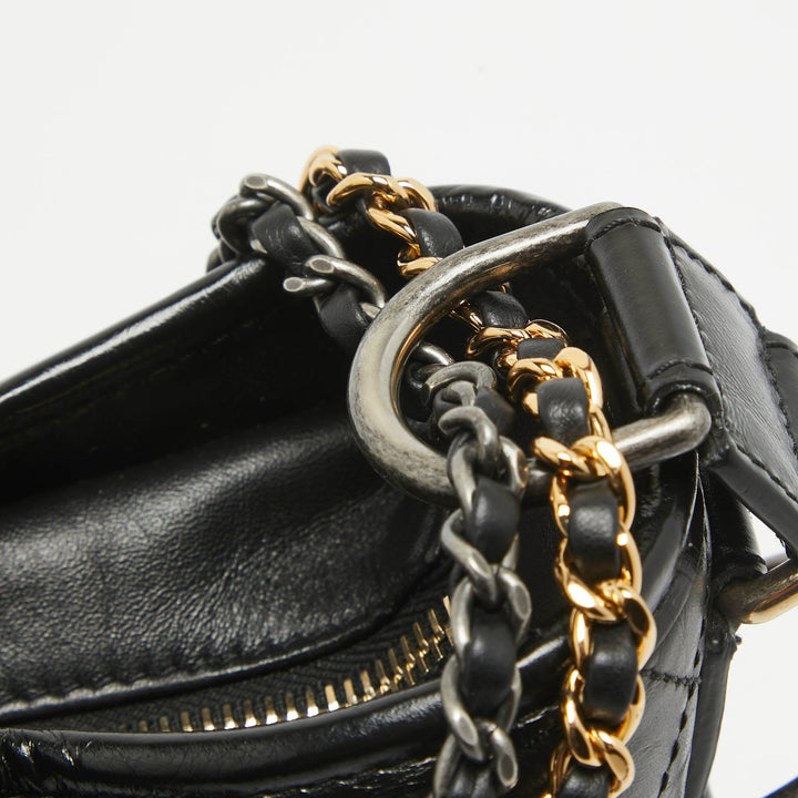 Chanel Black Quilted Aged Leather Medium Gabrielle Hobo