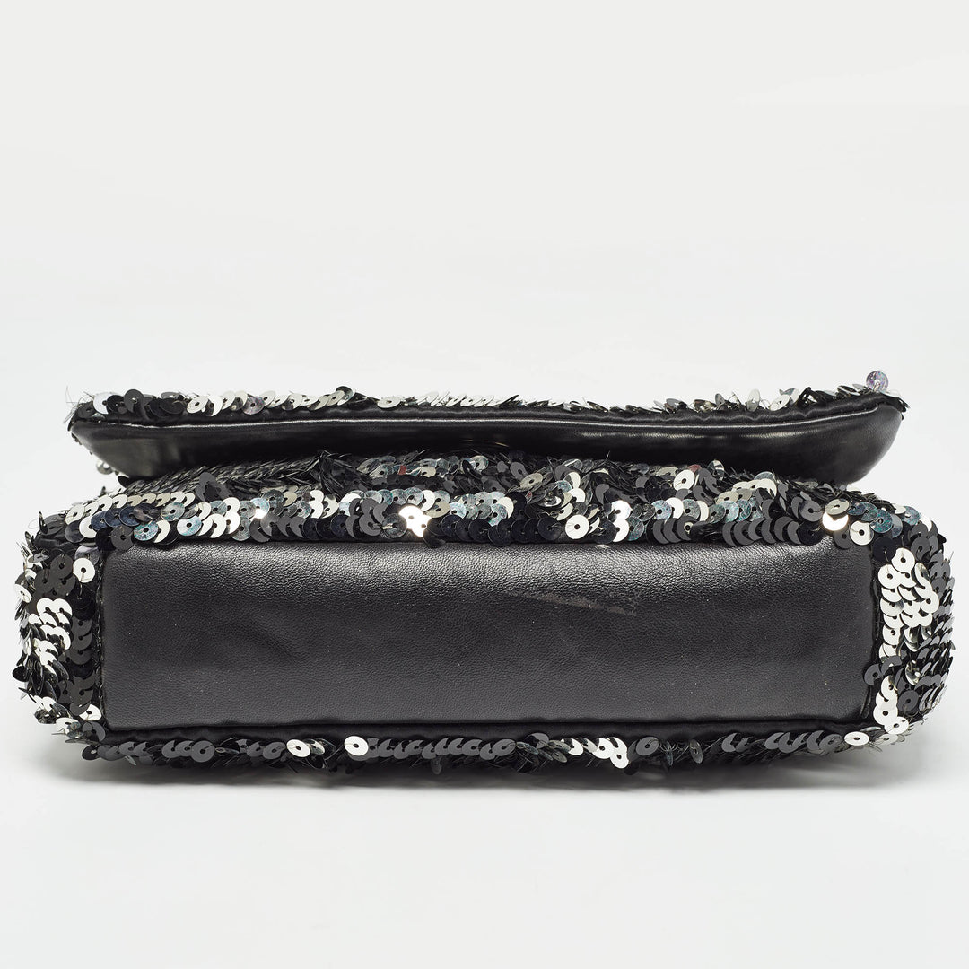 Chanel Black/Silver Sequins New Bag