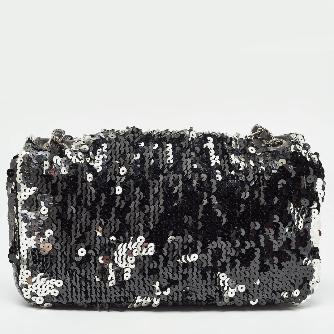 Chanel Black/Silver Sequins New Bag