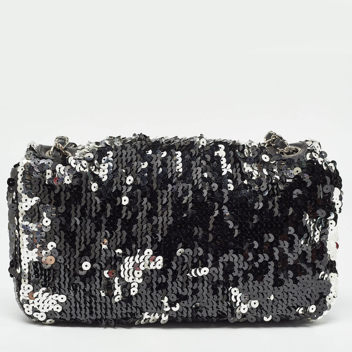 Chanel Black/Silver Sequins New Bag