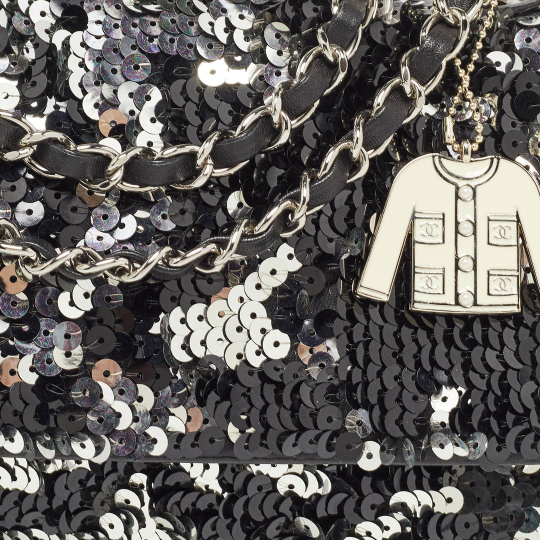 Chanel Black/Silver Sequins New Bag