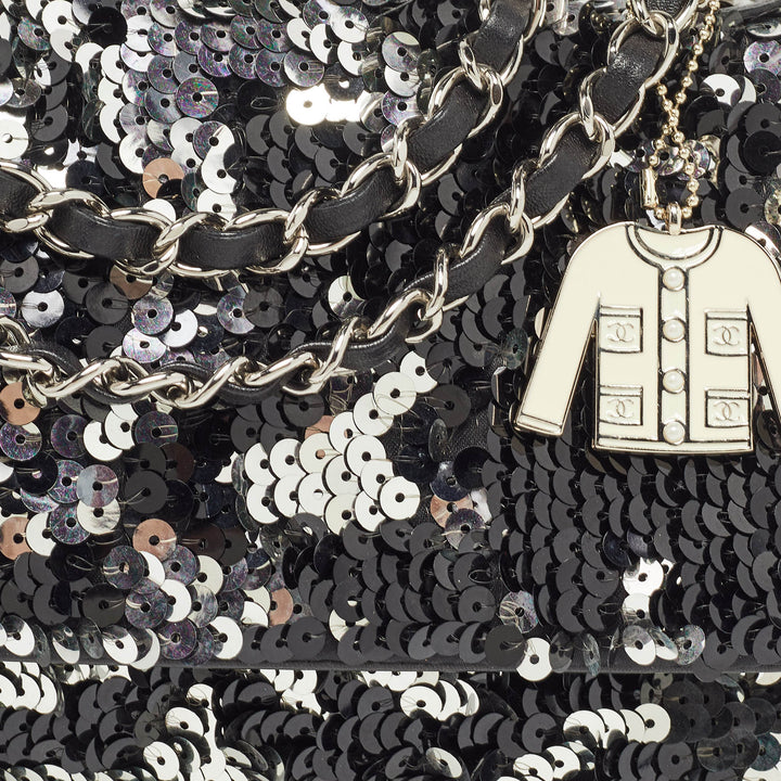 Chanel Black/Silver Sequins New Bag