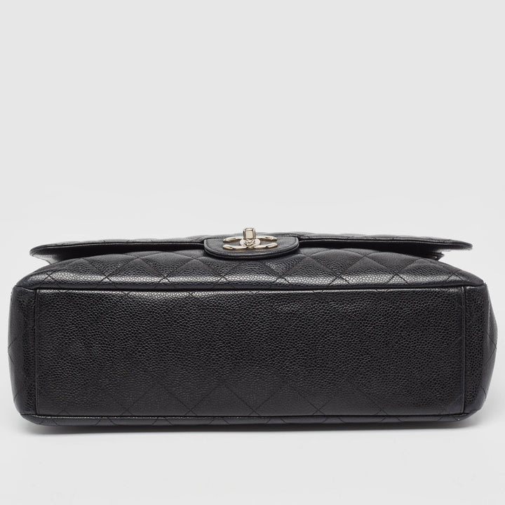Chanel Black Quilted Caviar Leather Maxi Classic Double New Bag