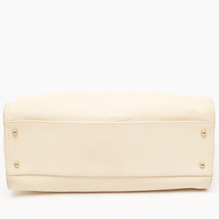 Chanel Beige Caviar Leather Reissue Large Shopper Tote