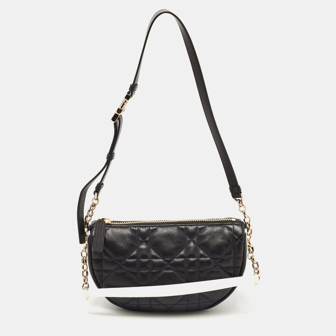 Top quality Dior Black Cannage Leather Small Vibe Hobo