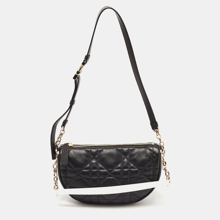 Top quality Dior Black Cannage Leather Small Vibe Hobo