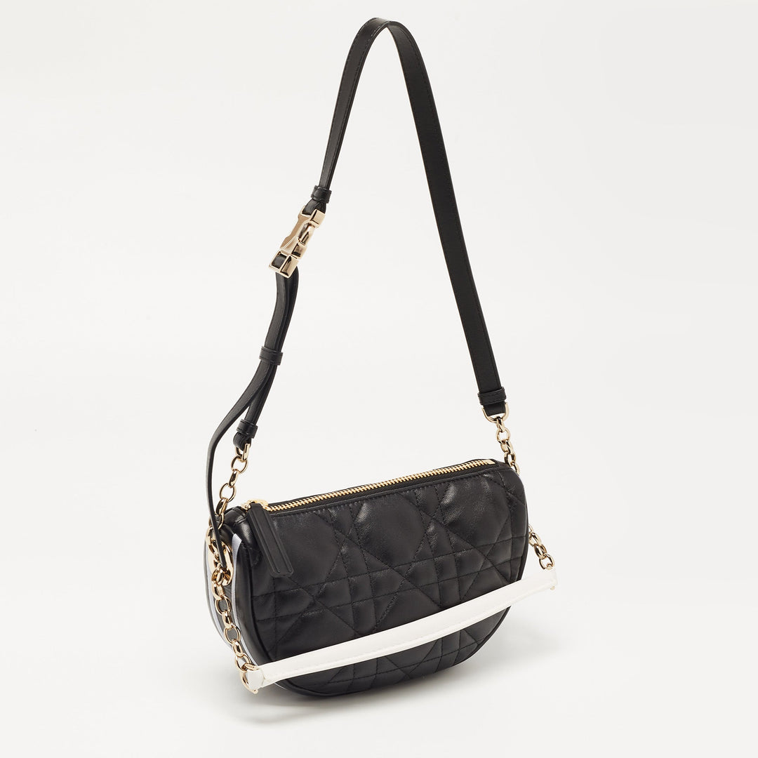 Top quality Dior Black Cannage Leather Small Vibe Hobo