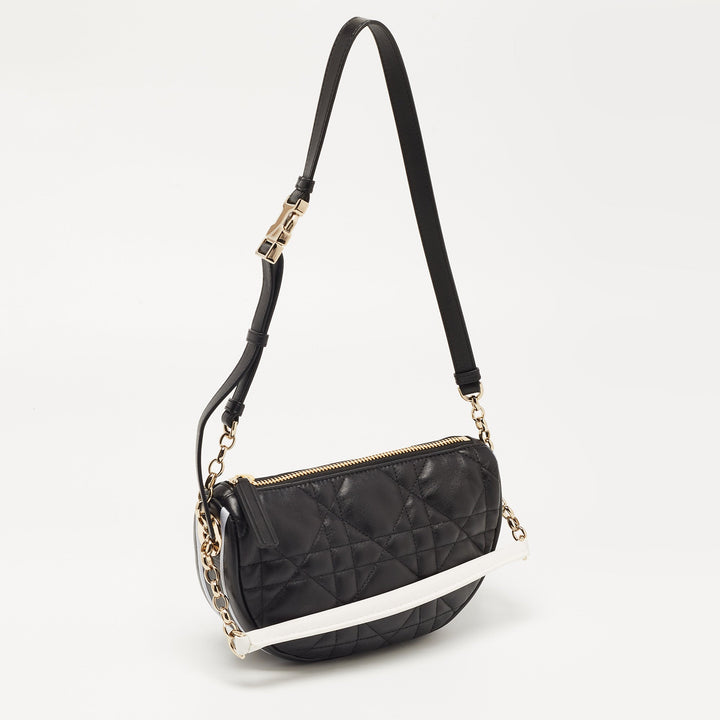 Top quality Dior Black Cannage Leather Small Vibe Hobo