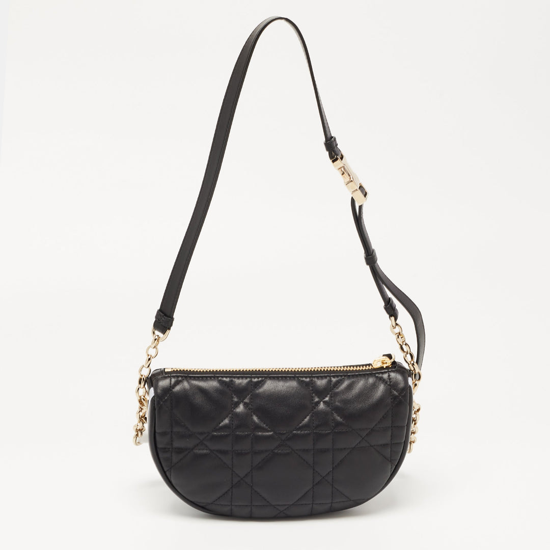 Top quality Dior Black Cannage Leather Small Vibe Hobo