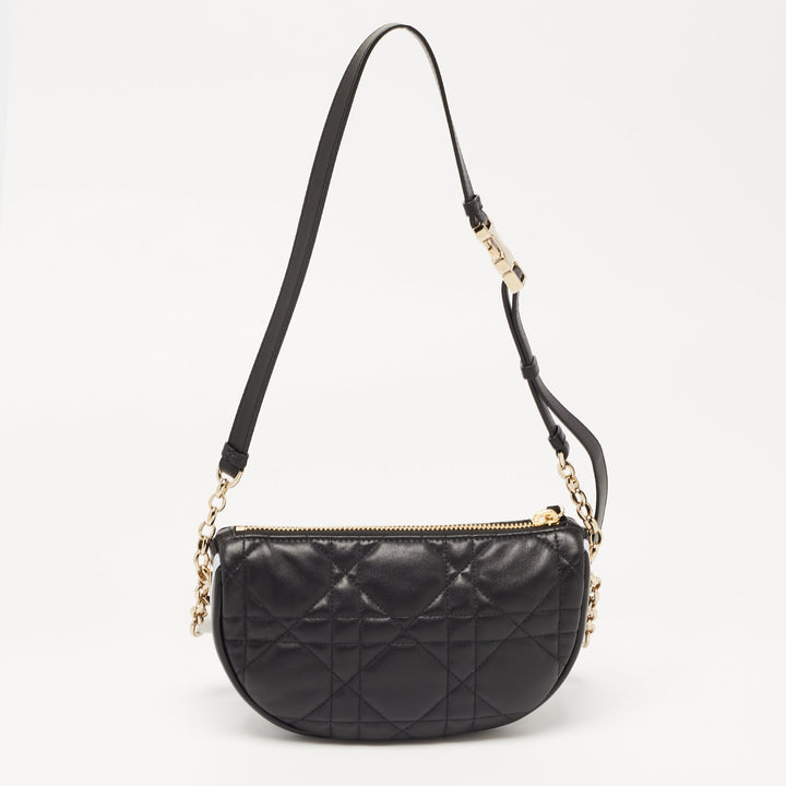 Top quality Dior Black Cannage Leather Small Vibe Hobo