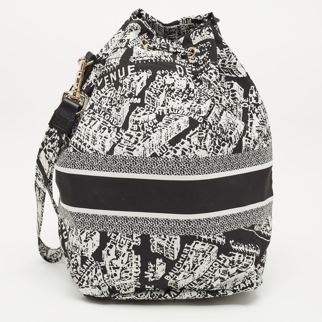Top quality Dior Black/White Plan De Paris Nylon travel Pouch