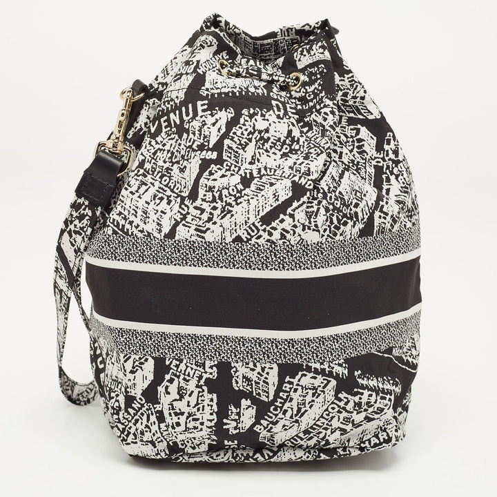 Top quality Dior Black/White Plan De Paris Nylon travel Pouch