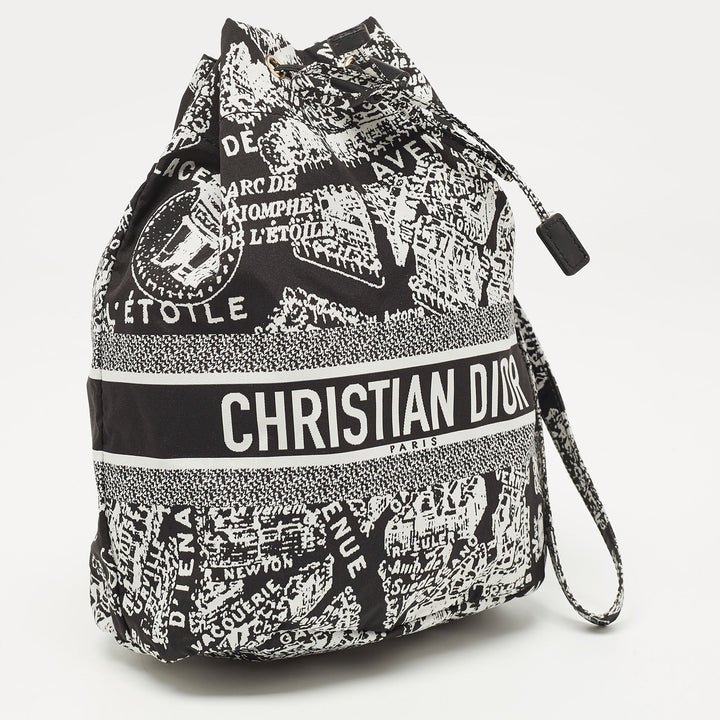 Top quality Dior Black/White Plan De Paris Nylon travel Pouch