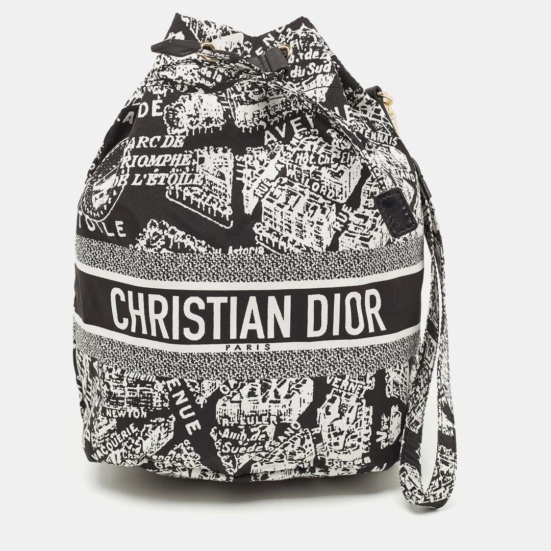 Top quality Dior Black/White Plan De Paris Nylon travel Pouch